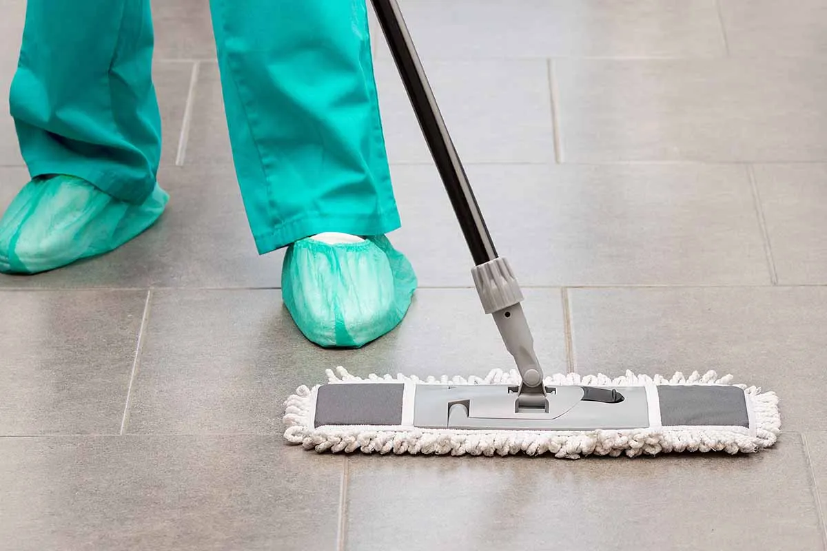 Medical Waste Cleanup with Mop